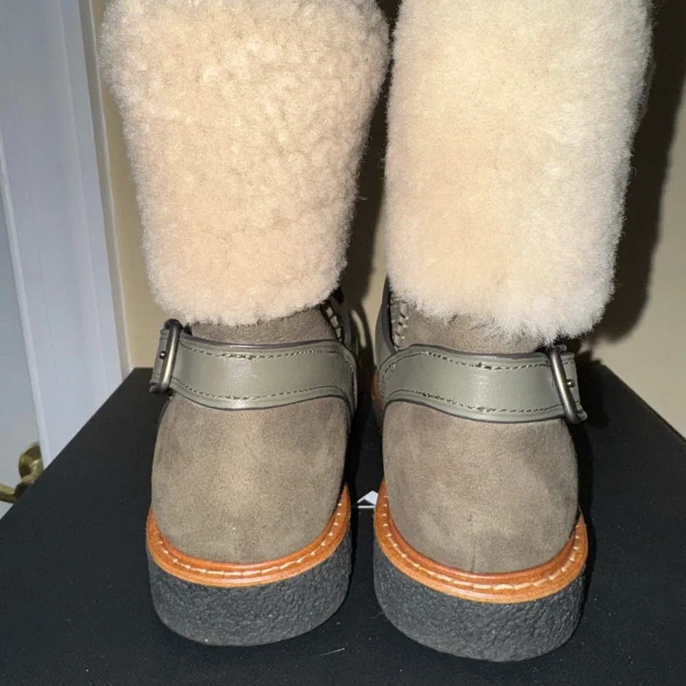 COACH  Shearling-Lined Moto Boots Suede size 8 NEW NIB - Picture 8 of 14